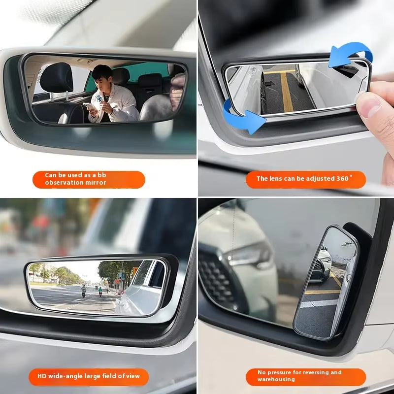 2Pcs 360 Degree Adjustable Blind Spot Mirror